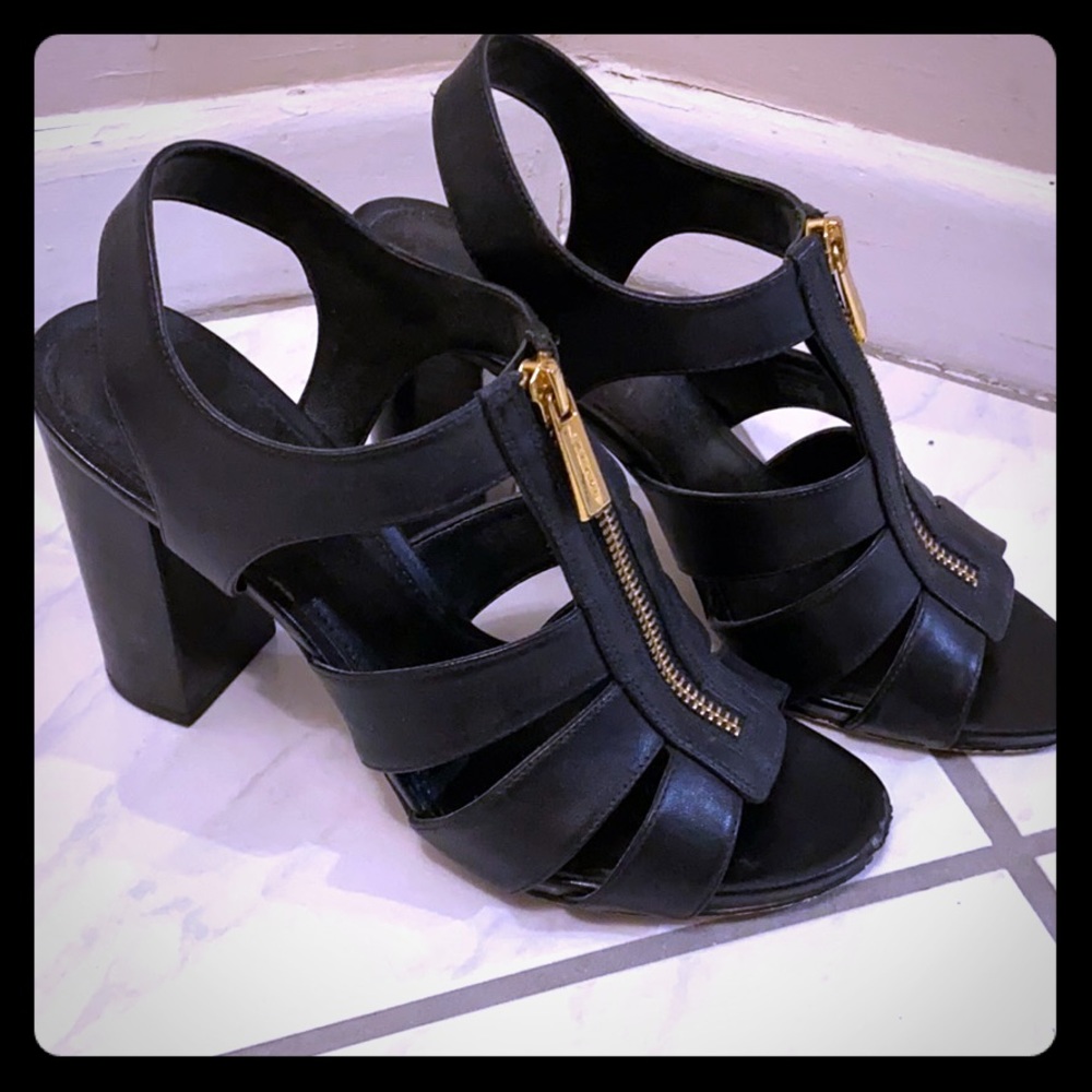 Michael Kors black leather sandals